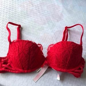 Pink red bra